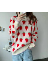 Pull en tricot Champs de fraises d'automne